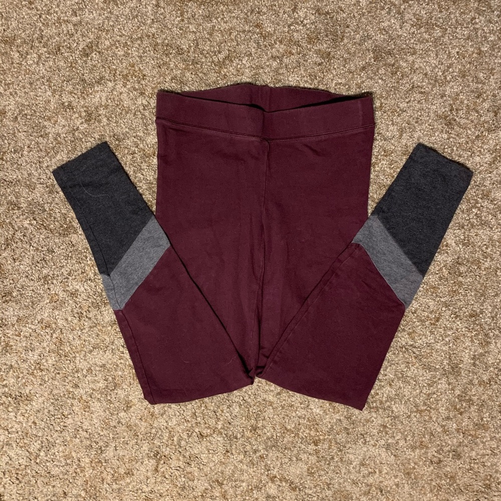 Aerie Maroon/Gray Leggings S
